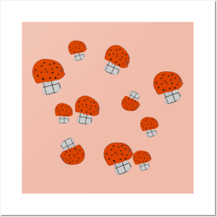 Cute red Mushroom Posters and Art